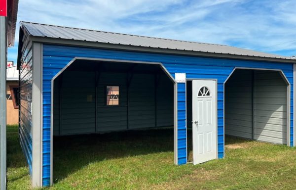 22ft x 25ft  x 9ft Carport Augusta Blue