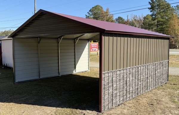 18ft x 20ft x 7ft Metal Garage A Frame w/ sides